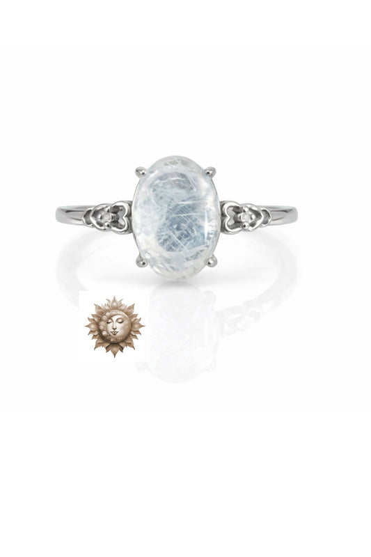 Blue Needle in Quartz Adjustable 925 Sterling Silver Ring