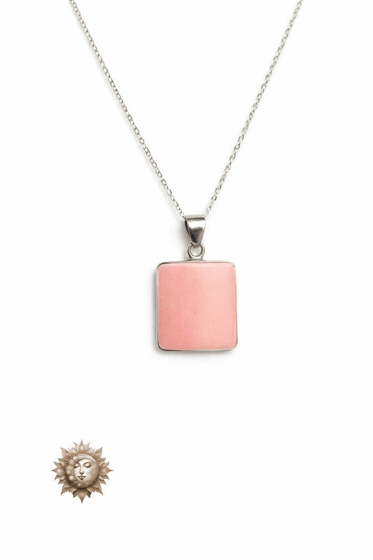 Pink Conch / Shell Stone Pendant and Necklace