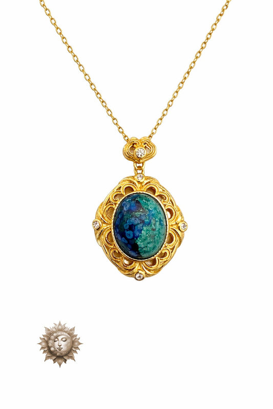 Azurite Pendant and Chain