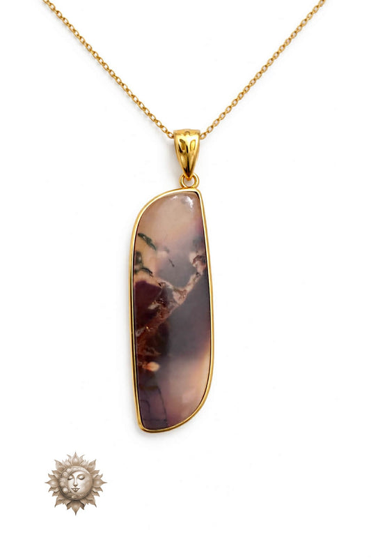 Mookaite 18 Carat Gold Plated Sterling Silver Pendant and Chain
