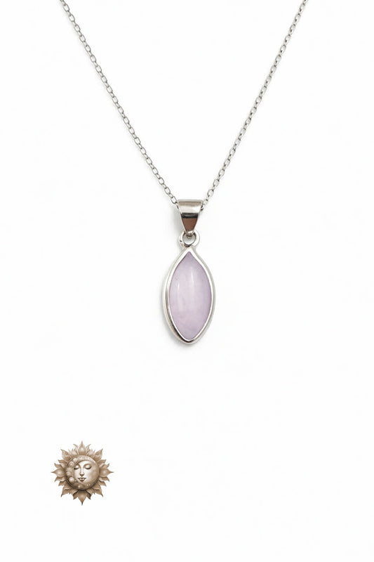 Lavendar Amethyst Marquise Cut Stone and Chain 925 Sterling Silver
