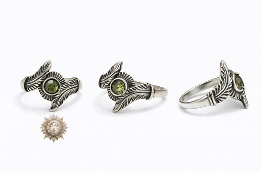 Moldavite 925 Sterling Silver Adjustable Ring