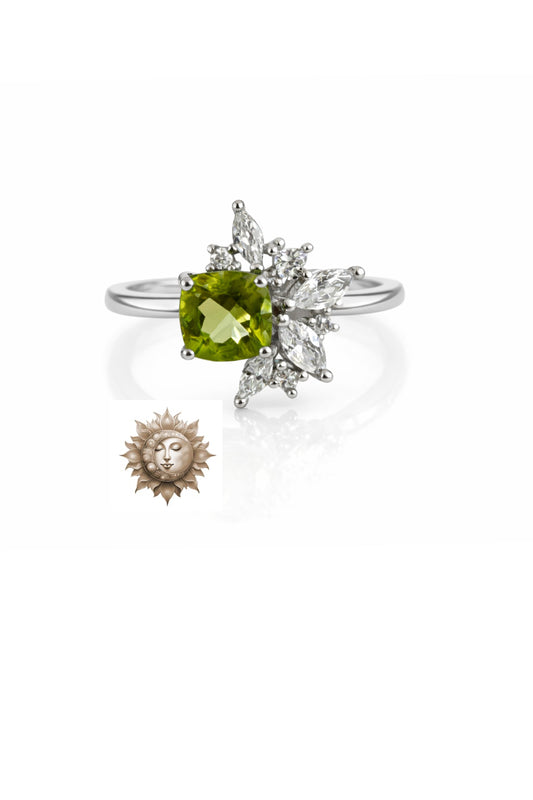 Peridot Adjustable 925 Sterling Silver Ring