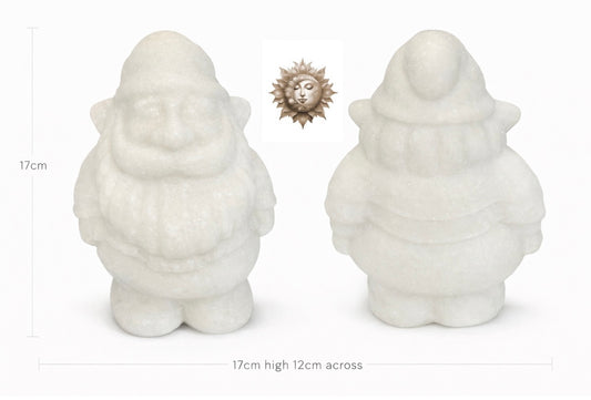 White Jade Gnome Carving – Large Natural Jade Statement Sculpture