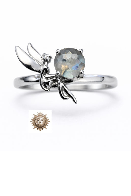 Labradorite Fairy Ring 925 Adjustable Sterling Silver