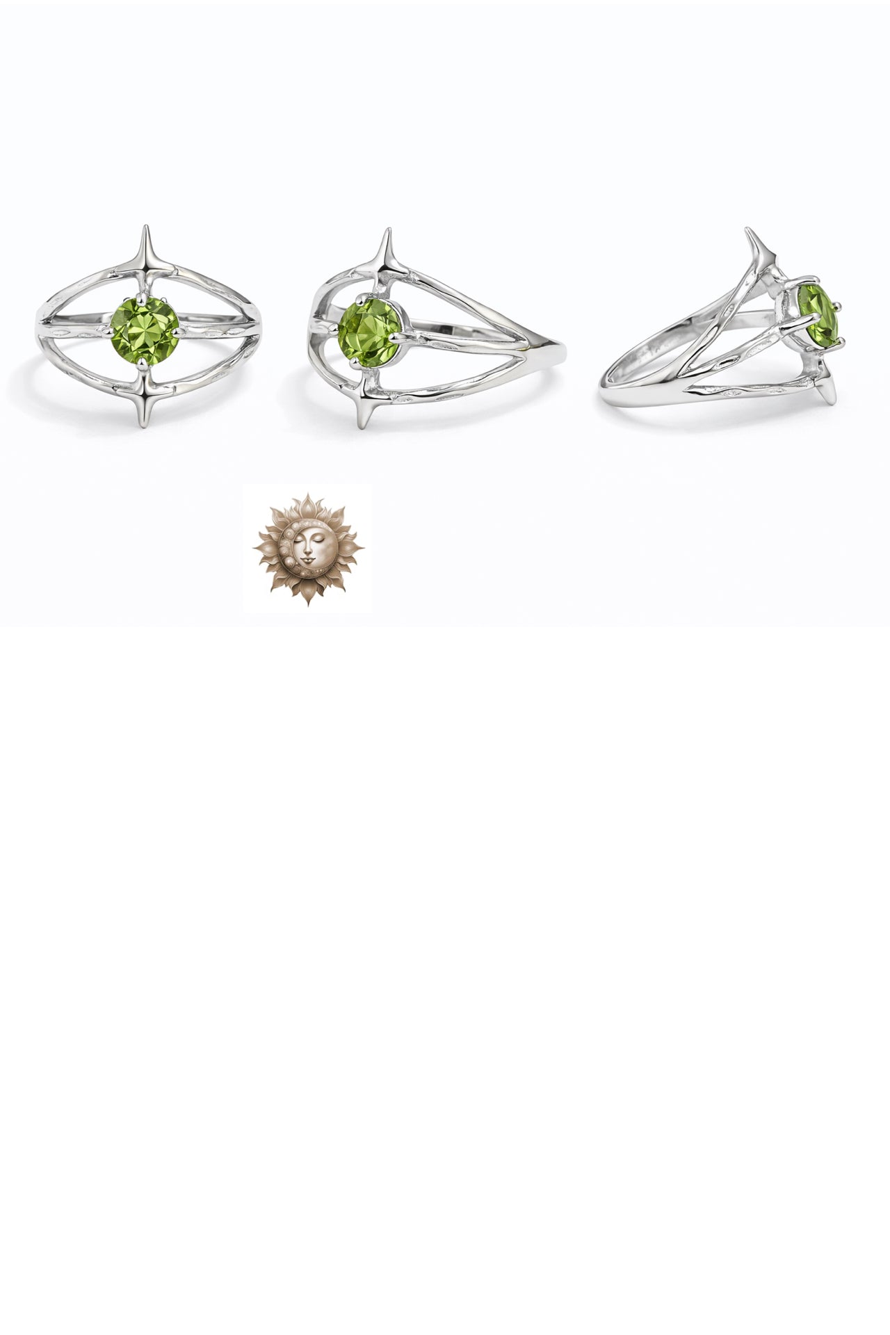 Peridot 925 Sterling Silver Adjustable Ring