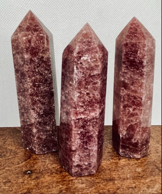 Red Strawberry Quartz Tower