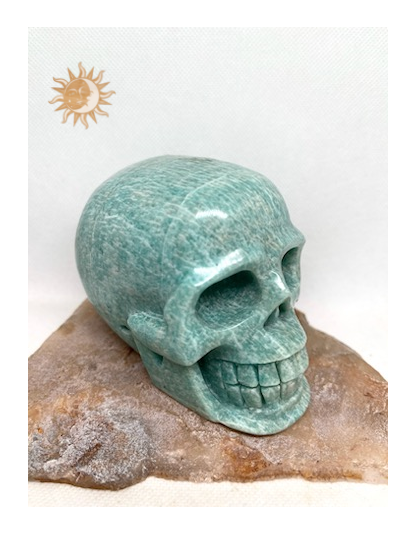 Amazonite Skull Carving