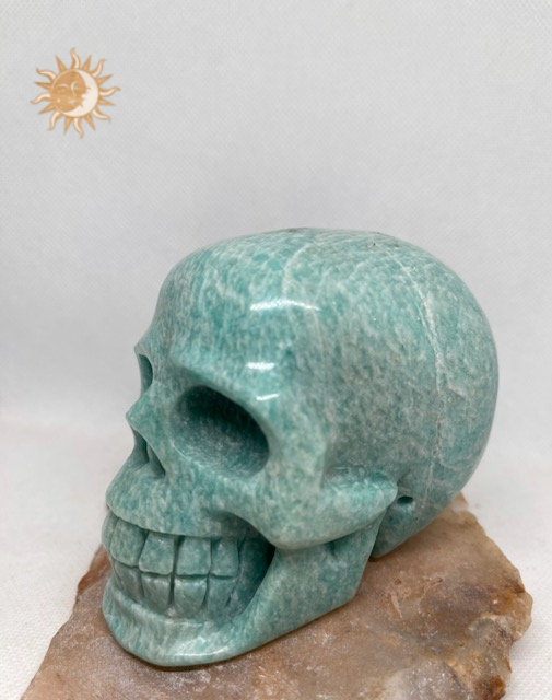 Amazonite Skull Carving