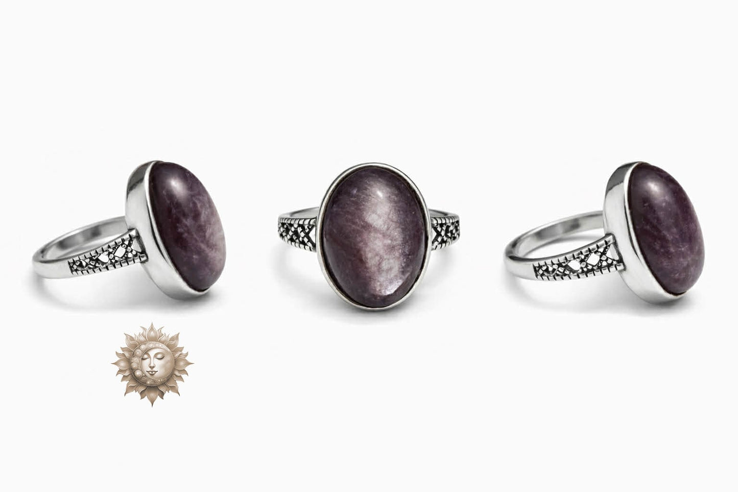 Lepidolite 925 Sterling Silver Adjustable Ring