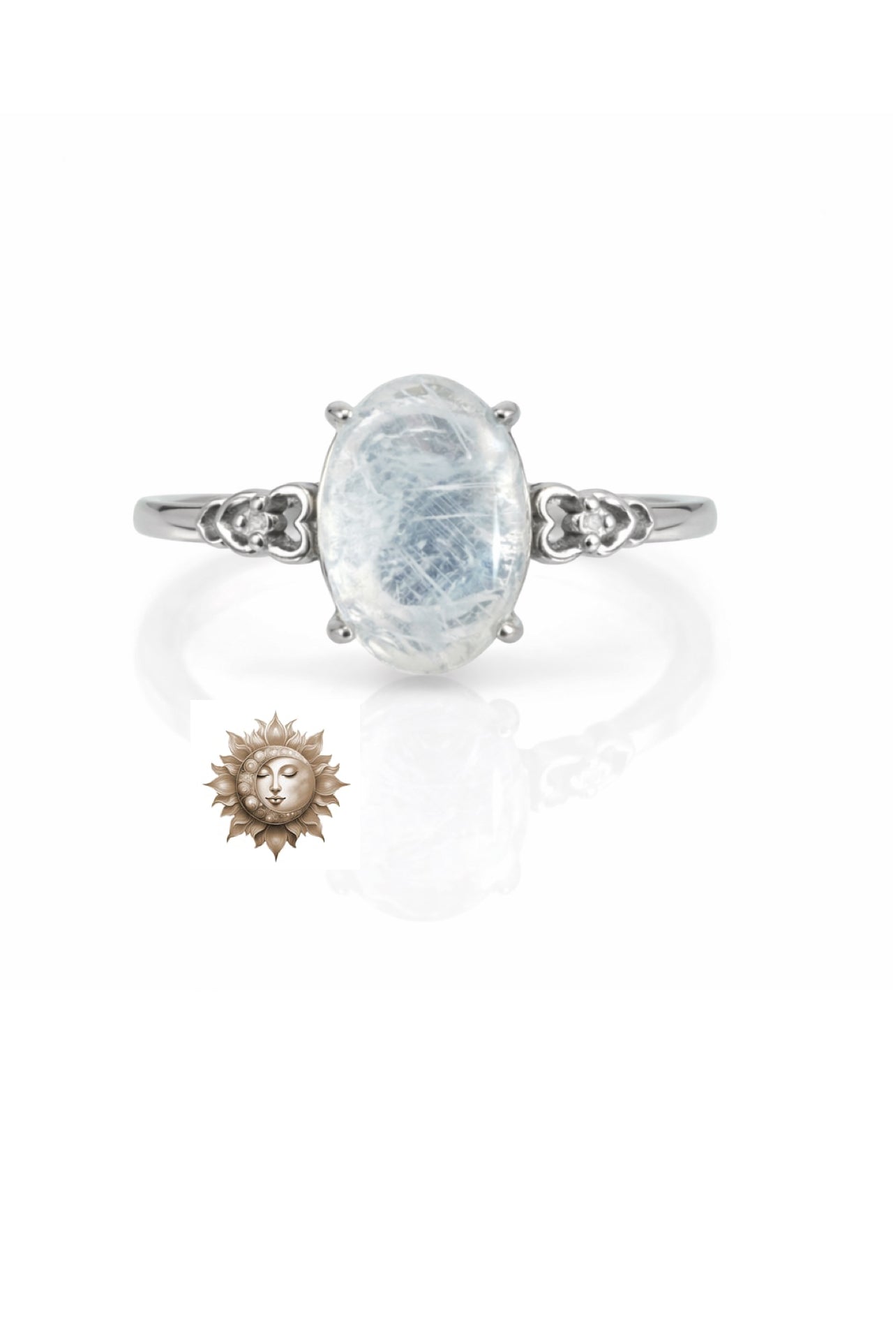 Blue Needle in Quartz Adjustable 925 Sterling Silver Ring