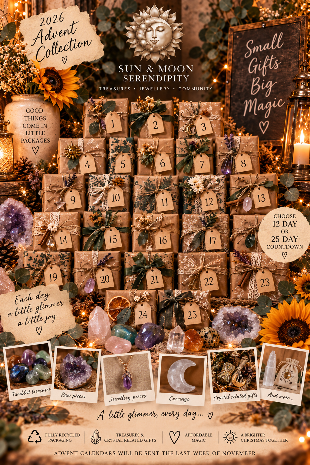 2026 Sun and Moon Serendipity Spark Joy Advent Calendar 12 Days