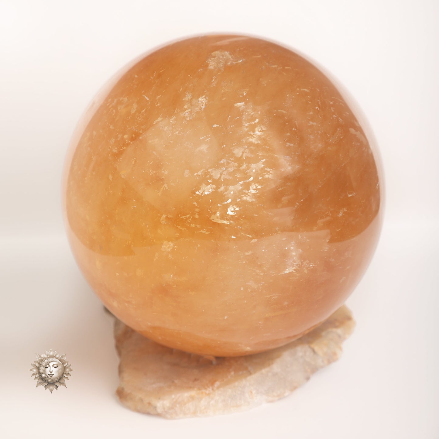 Rose Quartz and Honey Calcite Sphere Combo