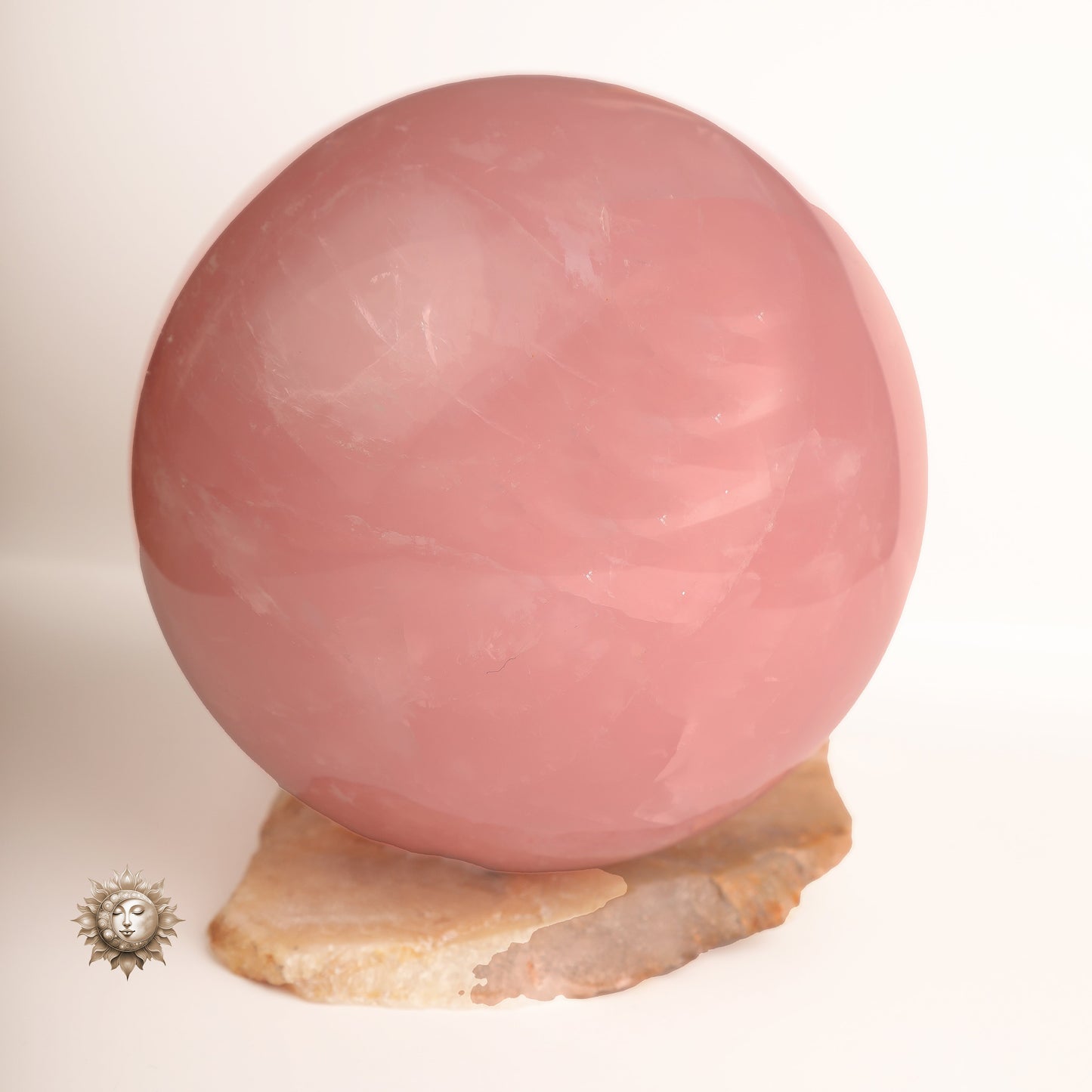 Rose Quartz and Honey Calcite Sphere Combo