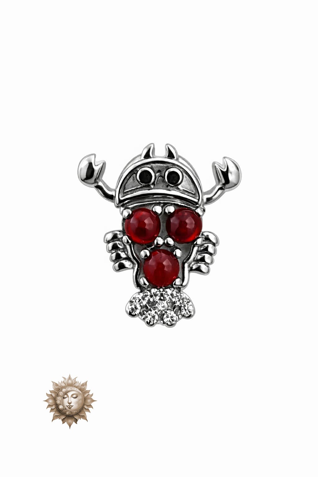 Garnet Lobster Pendant 925 Sterling Silver