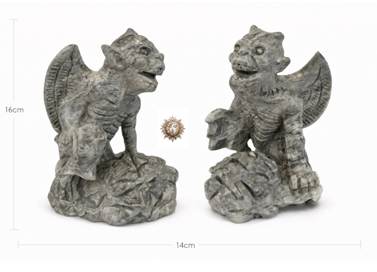 Picasso Jasper Gargoyle Carving – Natural Protective Crystal Sculpture
