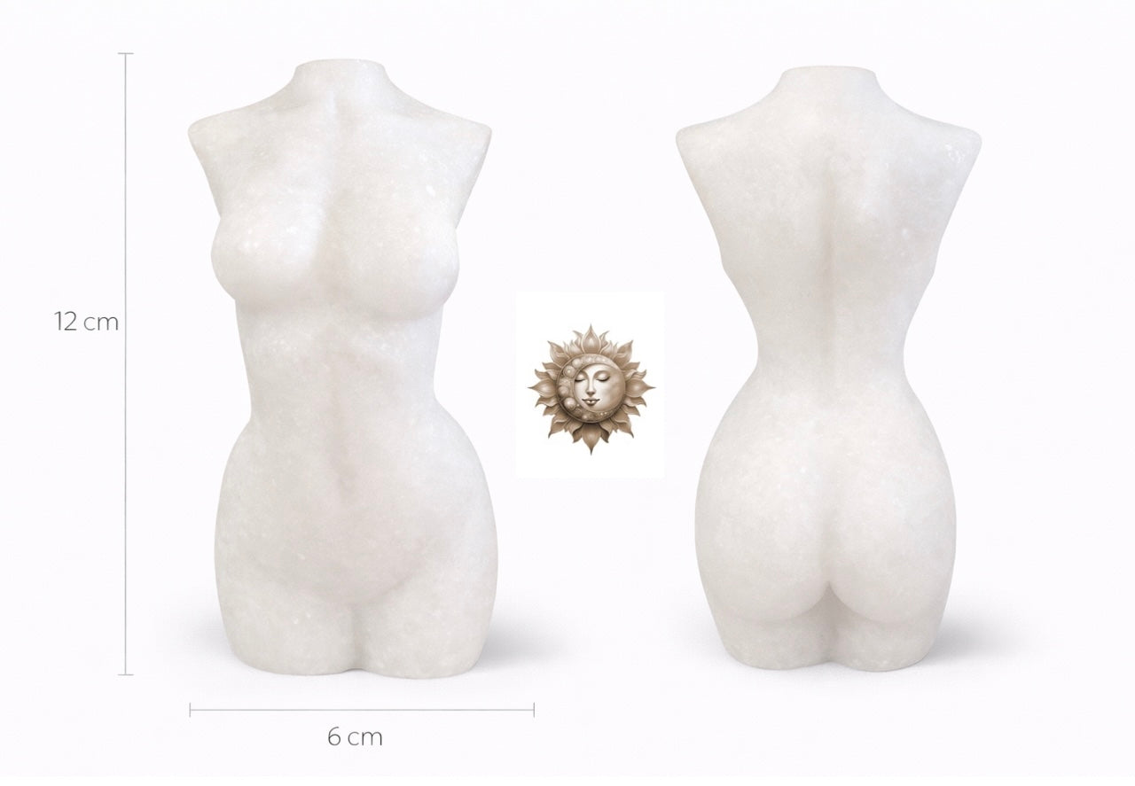 White Jade Female Form Carving – Natural Jade Crystal Feminine Figurine Décor