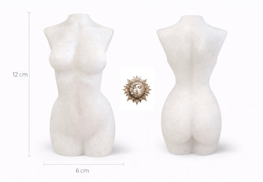 White Jade Female Form Carving – Natural Jade Crystal Feminine Figurine Décor