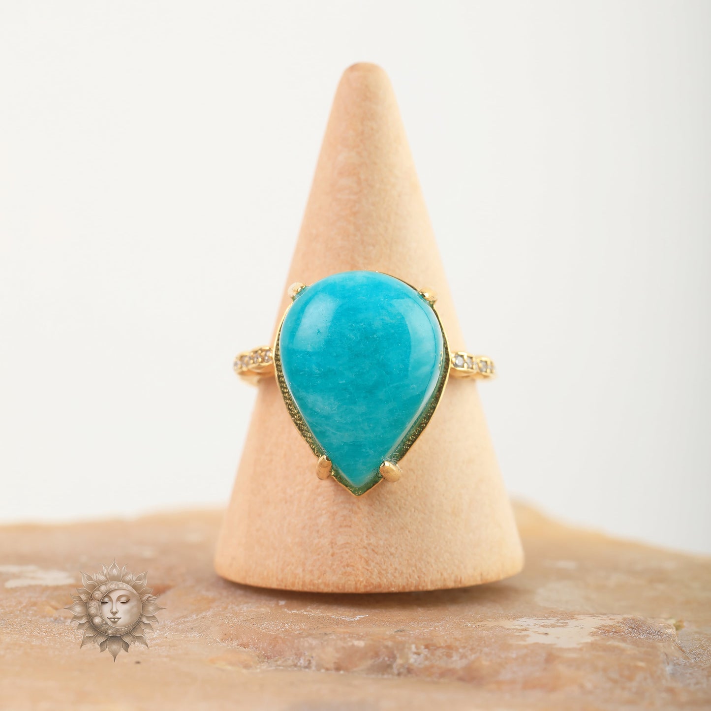 Amazonite Teardrop Ring