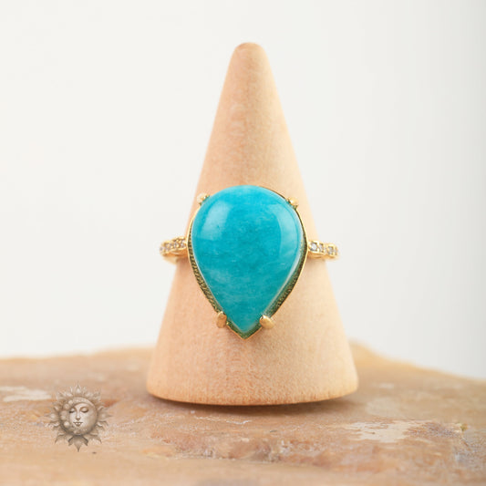 Amazonite Teardrop Ring