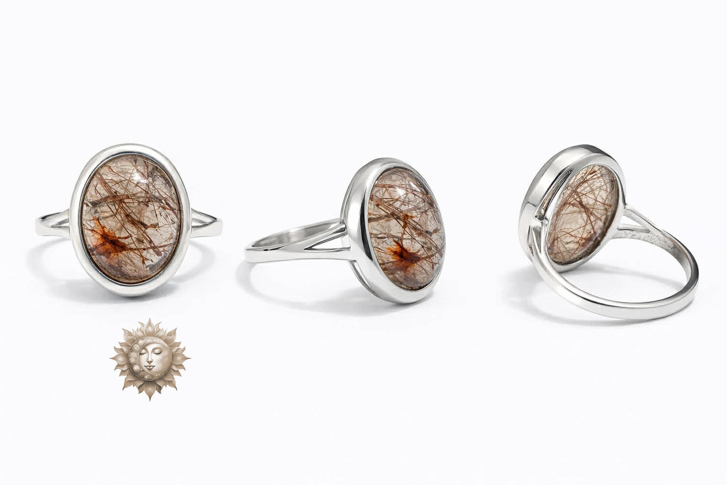 Copper Rutile 925 Sterling Silver Adjustable Ring