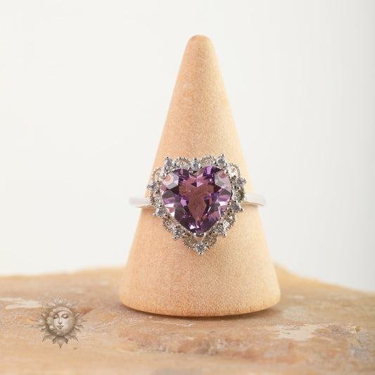 Amethyst Heart Statement Ring