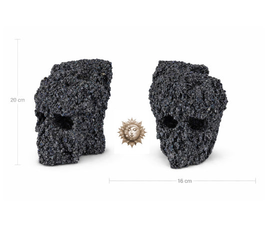 Rainbow Carborundum Skull – Large Statement Silicon Carbide Sculpture