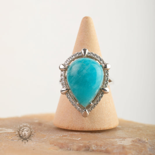 Amazonite Tear Drop Ring