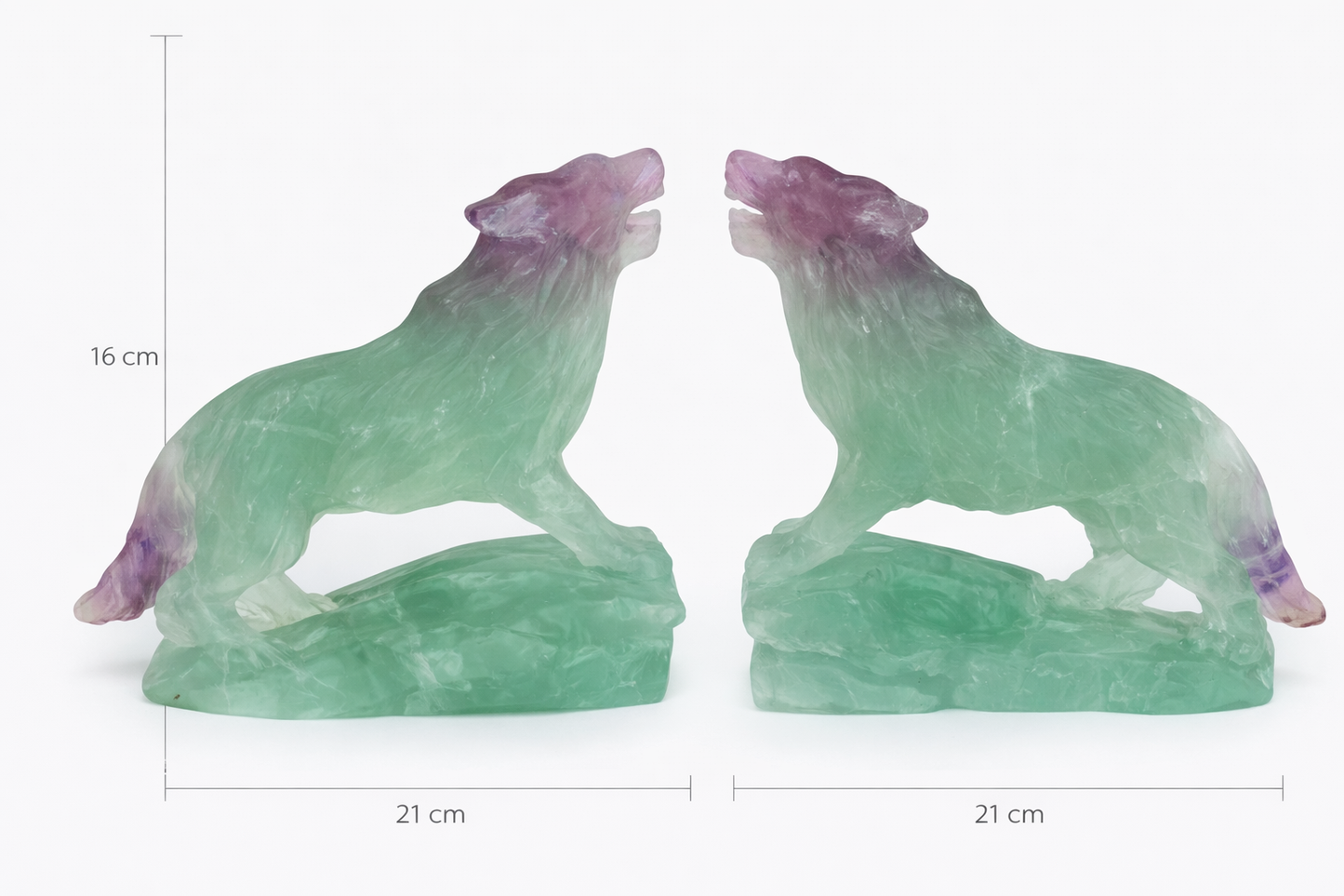 Large Fluorite Howling Wolf Carving – Statement Natural Crystal Sculpture