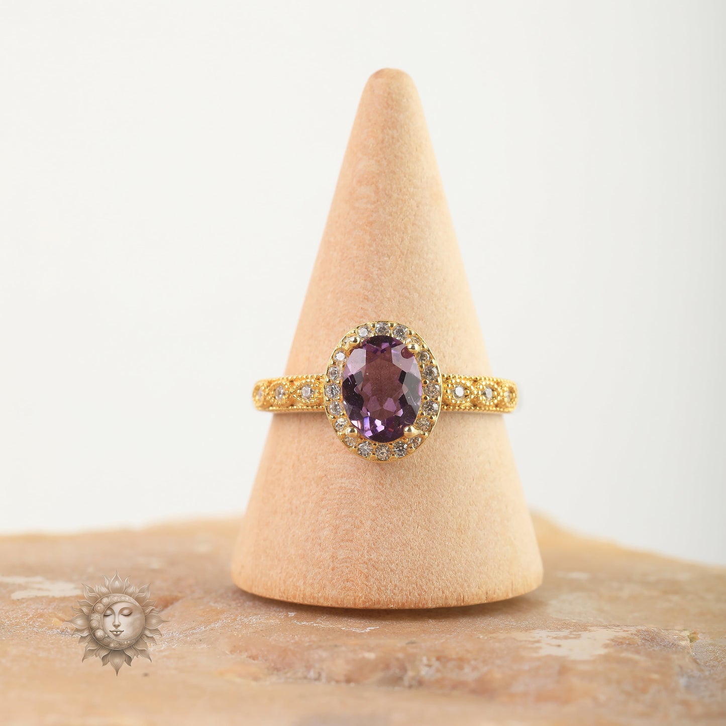 Amethyst and Zirconia Ring