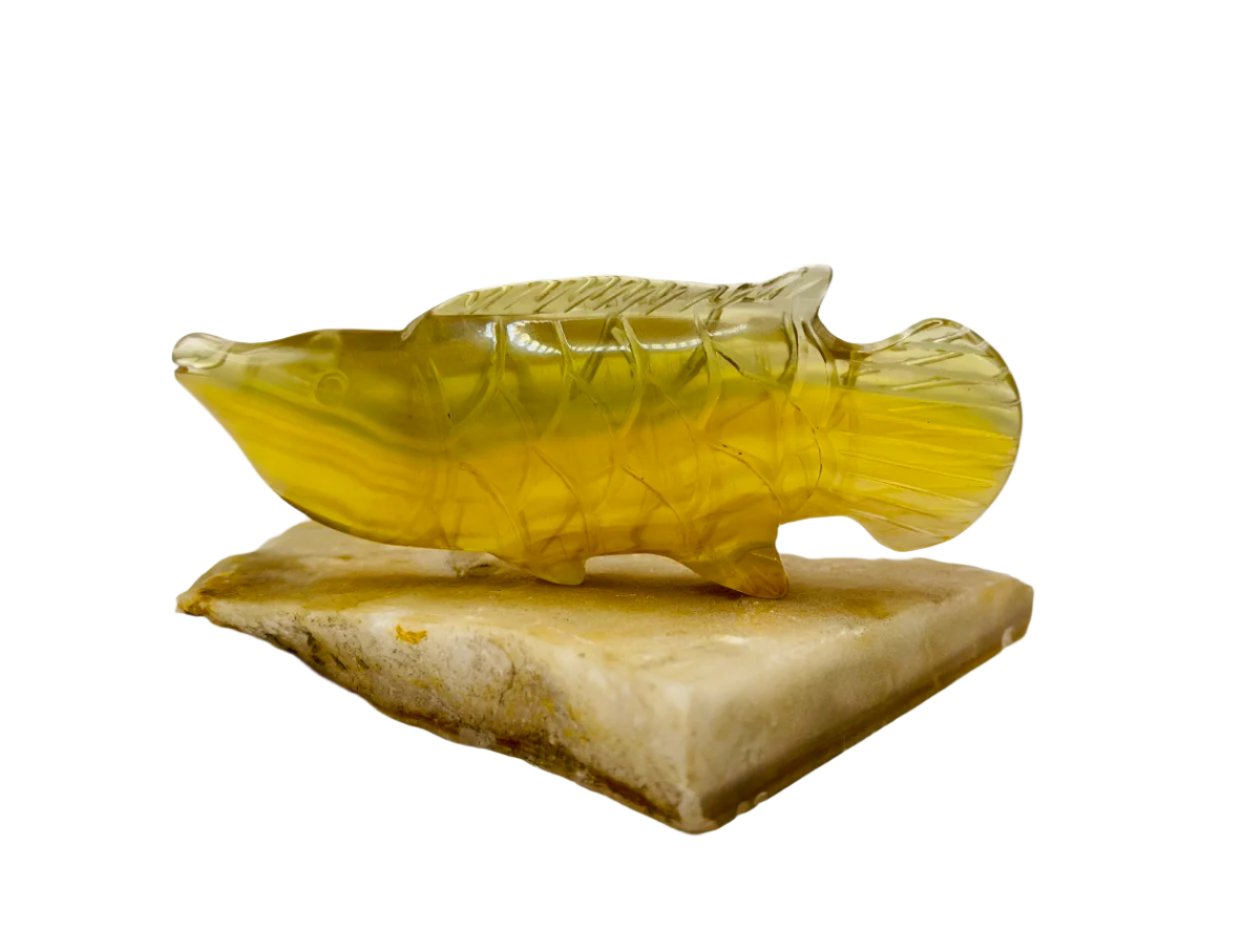 Yellow Fluorite Fish Carving