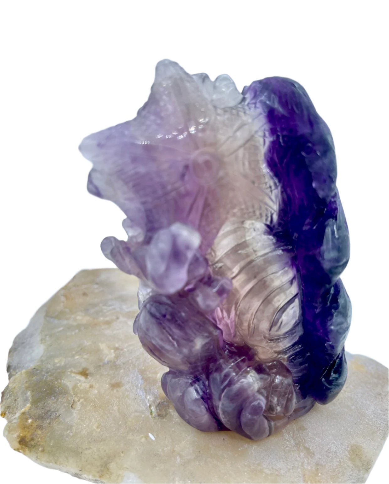 Sea Life Rainbow Fluorite Carving