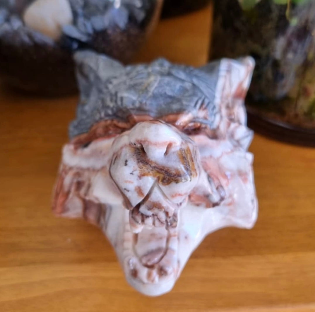 Wolf Head Carving 1