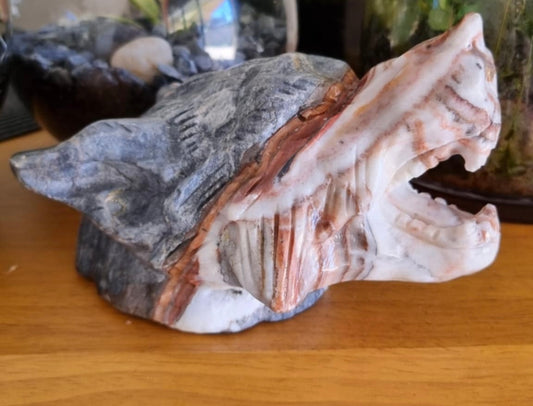 Wolf Head Carving 1