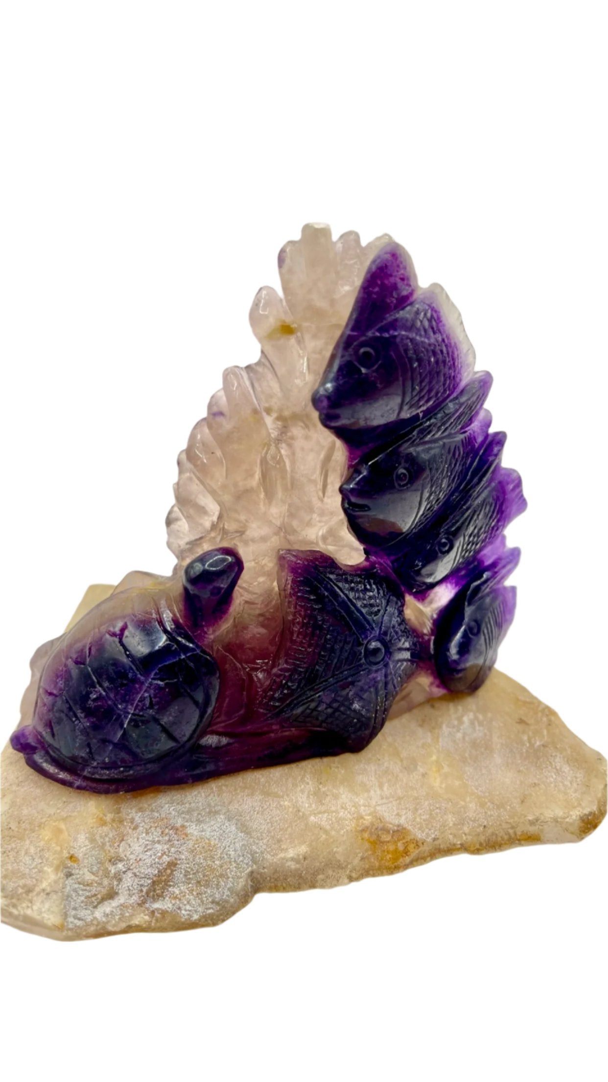 Rainbow Fluorite Sea Carving