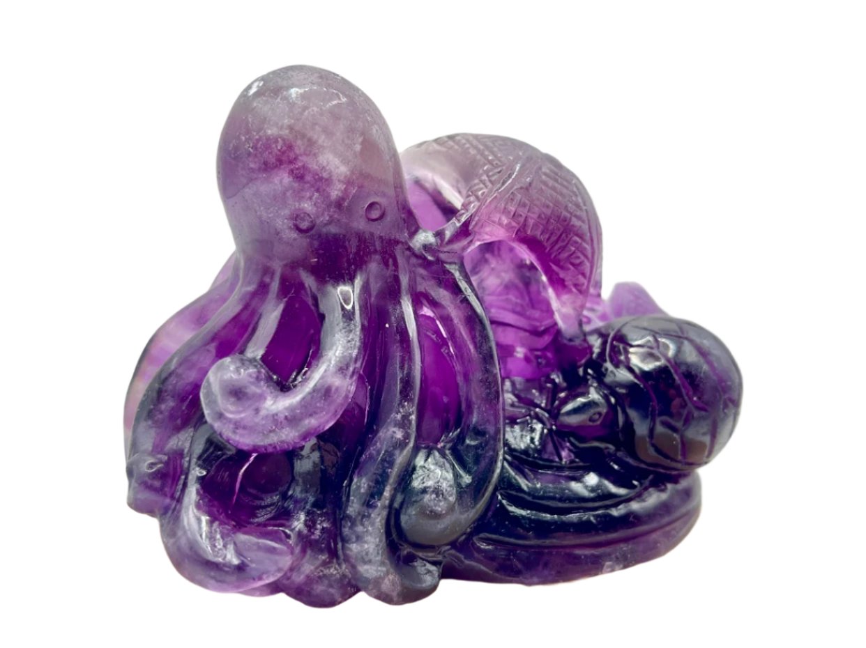 Octopus Garden Fluorite Carving