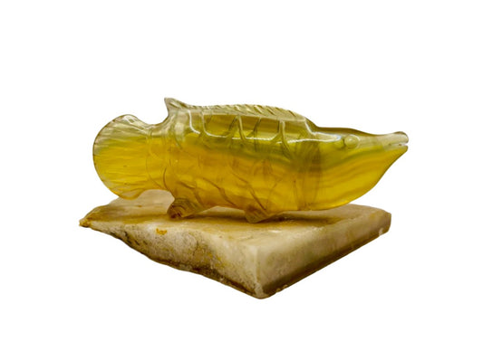 Yellow Fluorite Fish Carving