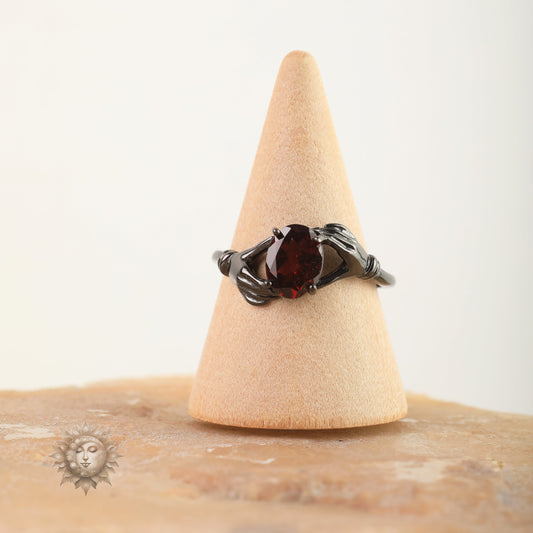 Garnet Oval Stone Ring