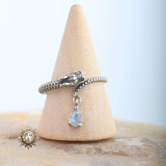 Moonstone Dragon Ring