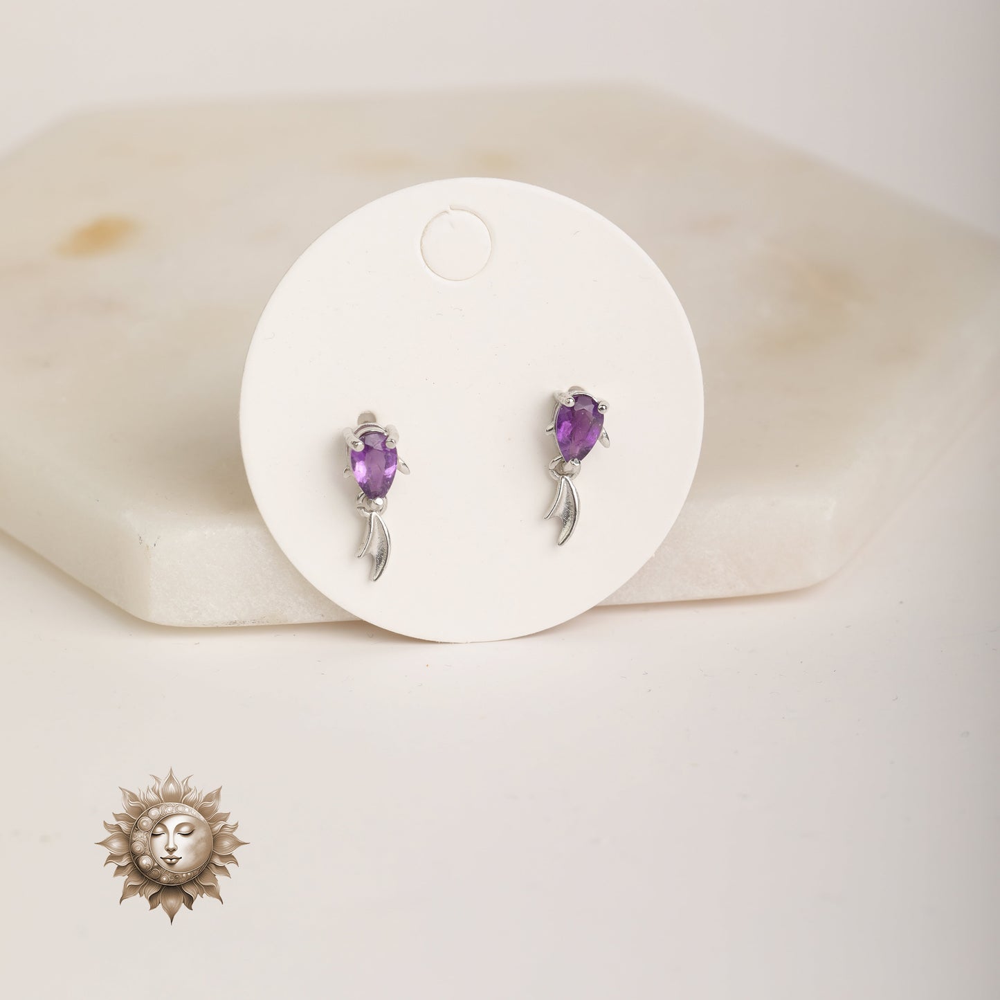 Amethyst Koi Fish Earrings