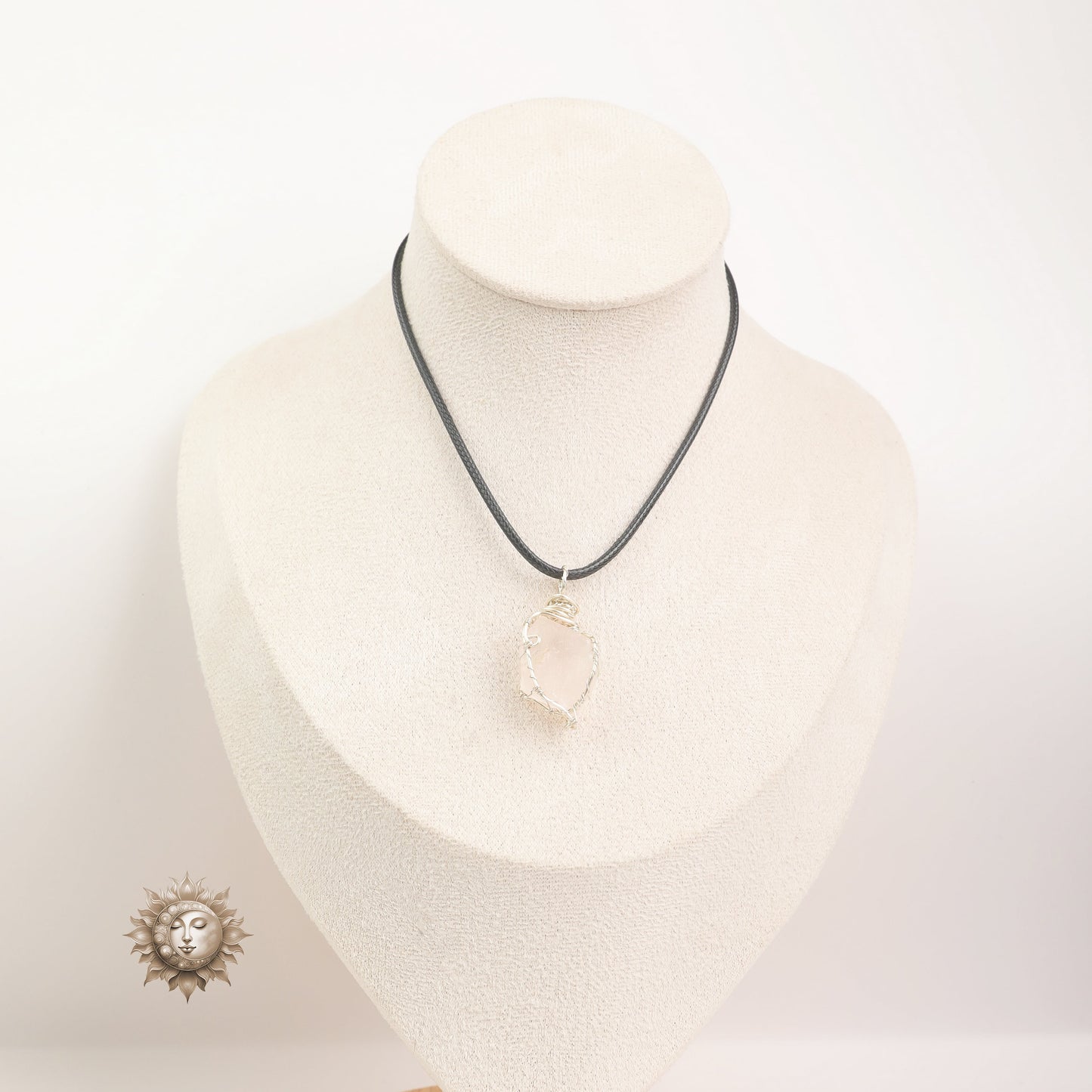 Rose Quartz Wrapped Necklace