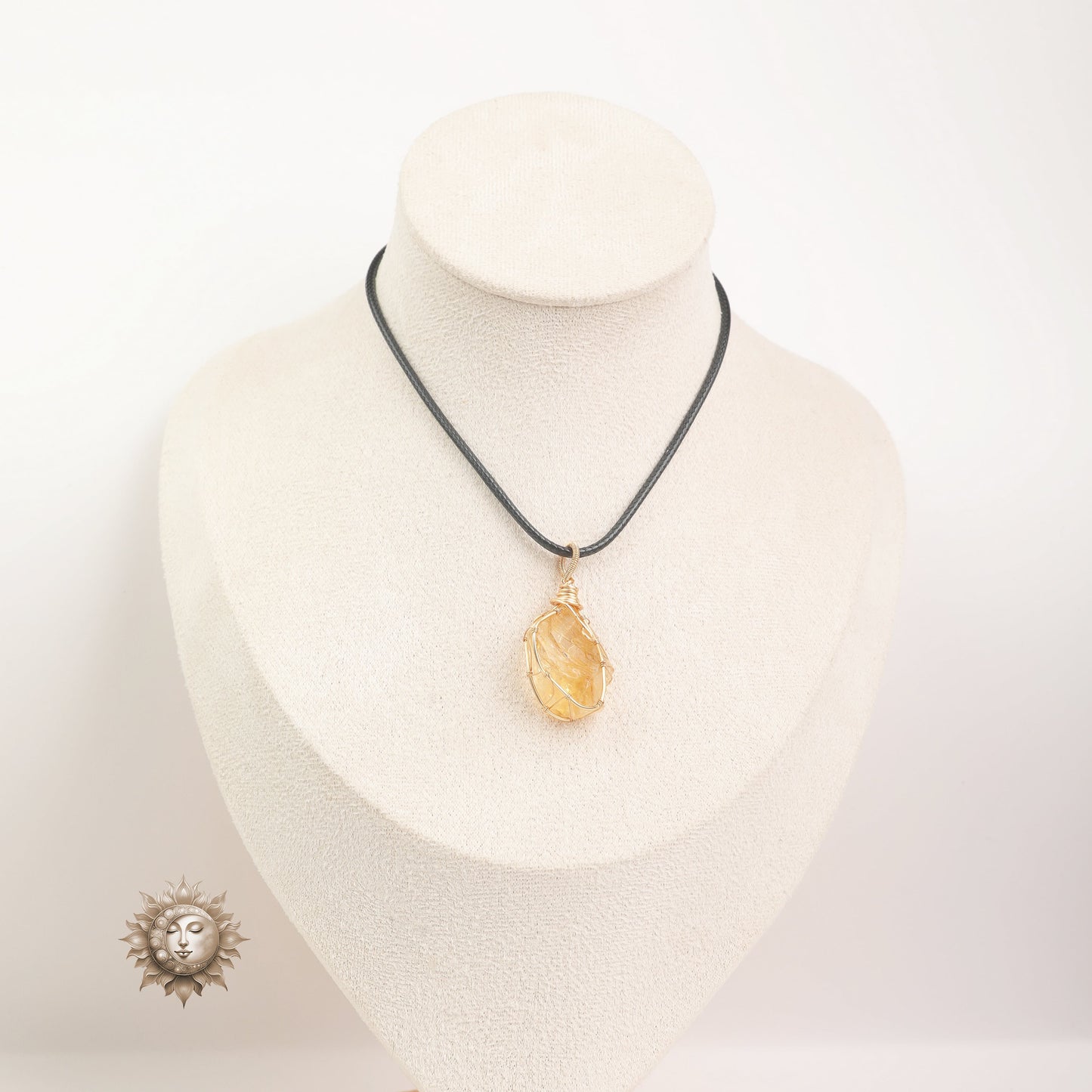 Raw Citrine Wire Wrapped Necklace