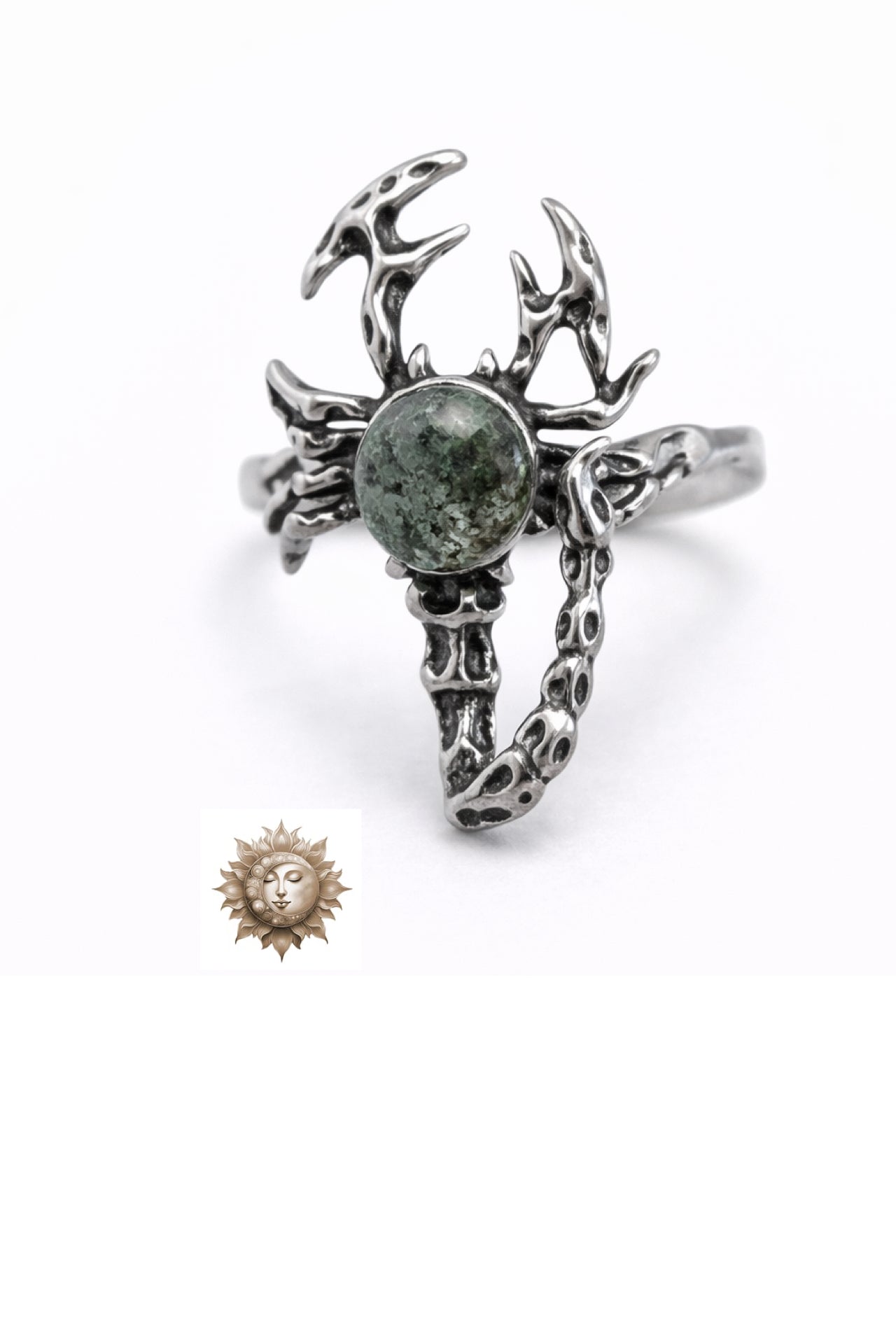 Garden Quartz Scorpion 925 Sterling Silver Adjustable Ring