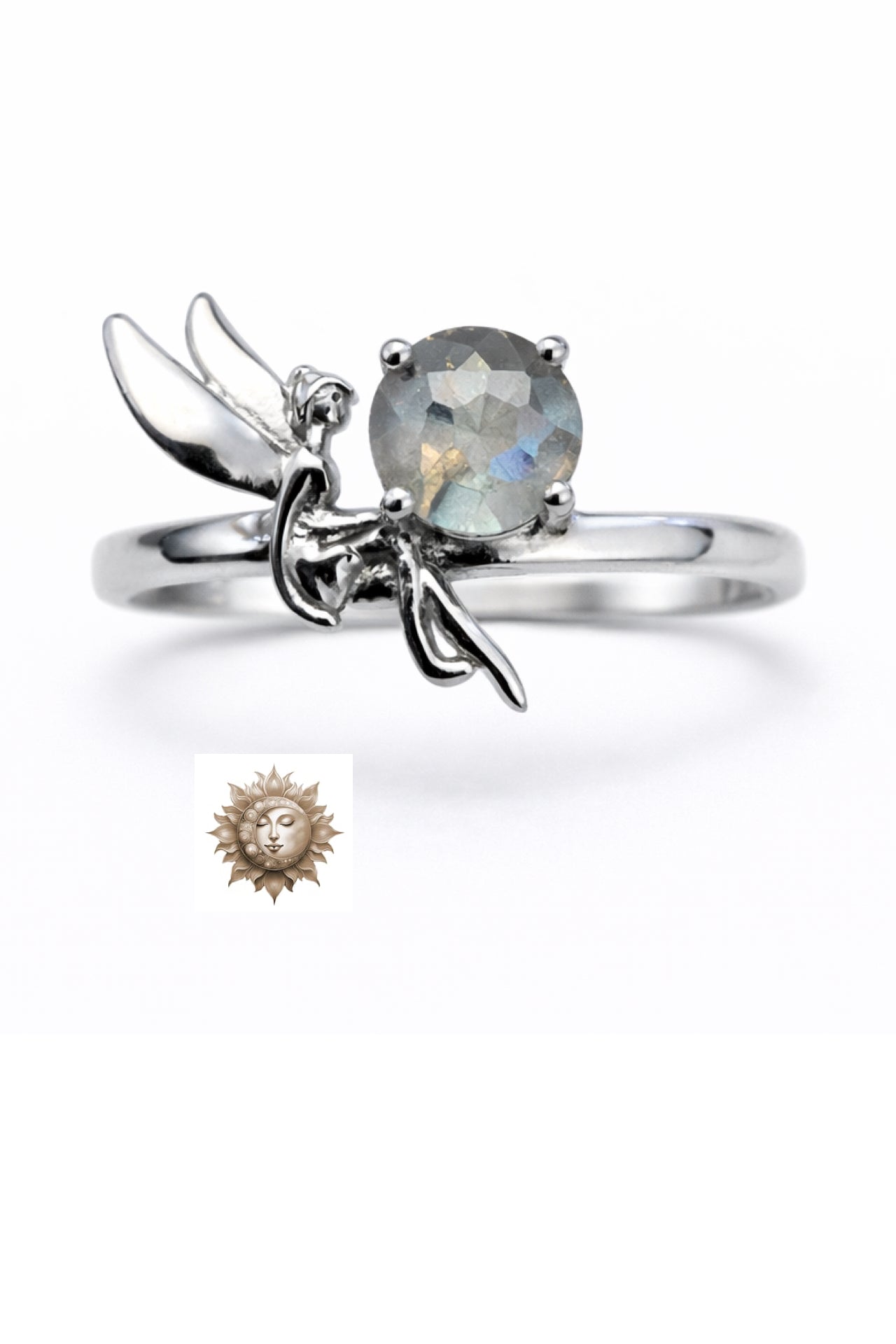Labradorite Fairy Ring 925 Adjustable Sterling Silver