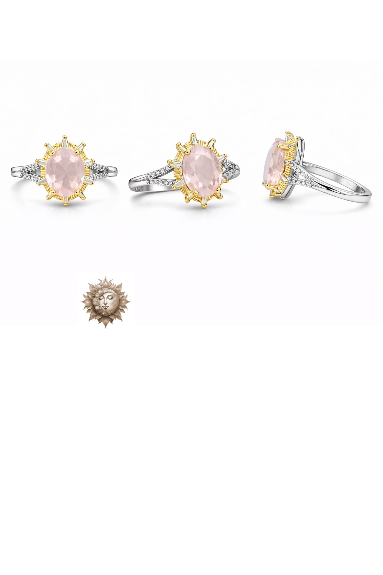 Faceted Rose Quartz Adjustable 925 Sterling Silver Ring