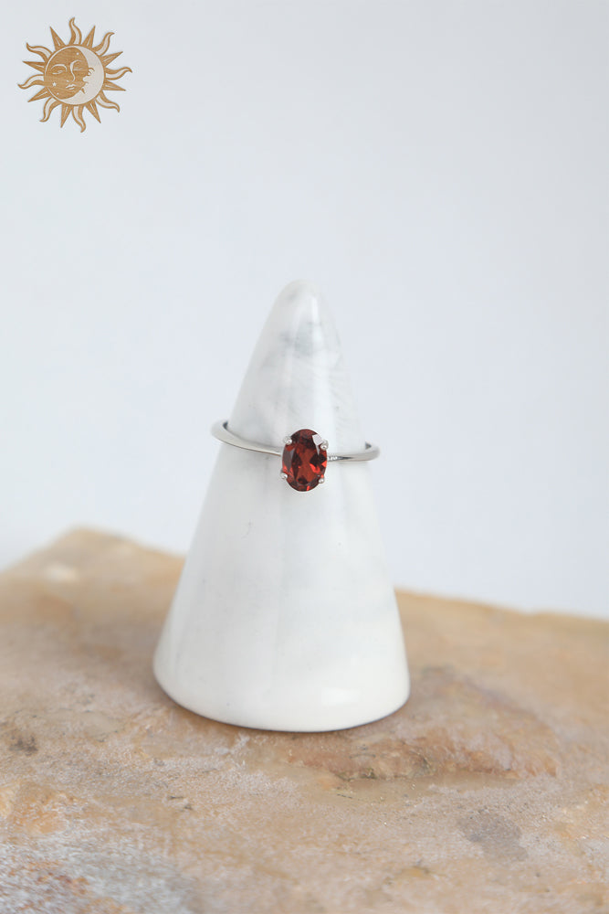 Garnet Ring Sterling 925 Silver