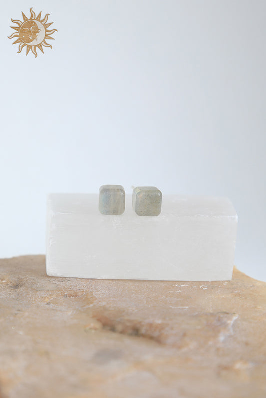 Square Labradorite Earrings